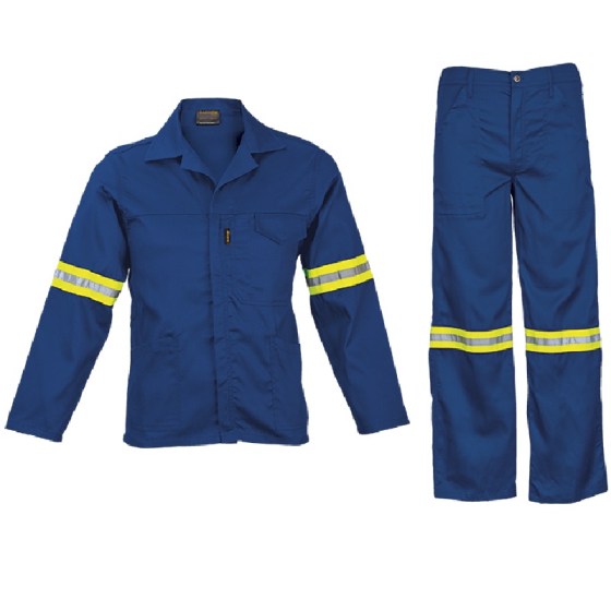 Barron Supreme Poly Cotton Conti Suit with Reflective royal